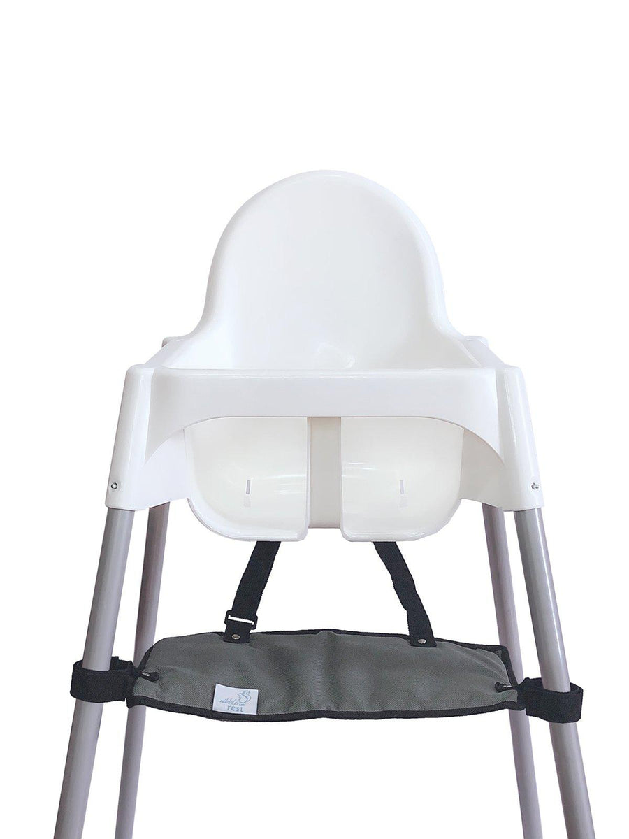 White IKEA High Chair Foot Rest Only - Bib Hook Included - Sits Flat -  Compatible with Antilop Highchair - Adjustable & Dishwasher Safe - BLW  Footrest